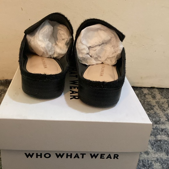 Who What Wear women’s black calf hair mules - Picture 3 of 4